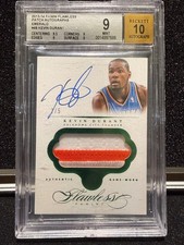 2013 Panini Flawless Kevin Durant Vertical Patch AUTO Green 2/5 bgs9+10 #PA