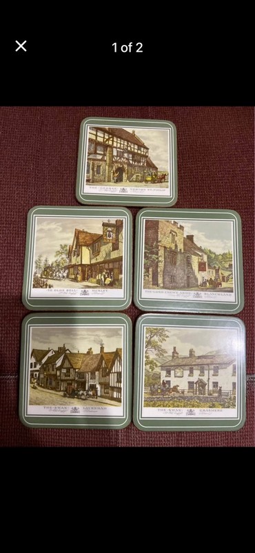 Royal Table Satin Finish Coaster Set 5 Historic Buildings Architectural