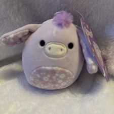 Original Squishmallows 3.5" Delzi The Floral Donkey Clip On