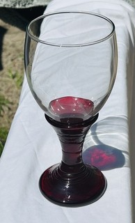 Rare Excellent Condition SIGNED 🩸 Red Goblet Fire and Light Recycled Glass