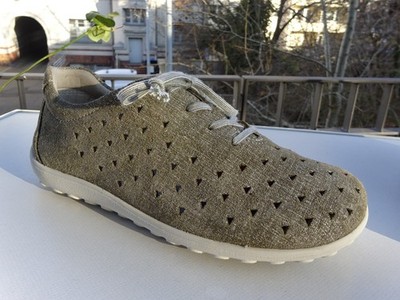 Helvesko 1949 women's shoes leather khaki white Swiss made size 37 new