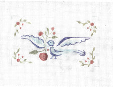 Bluebird With Holly Needlepoint Canvas Lot of 19 7" x 4"