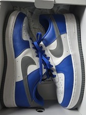 Hombre Personalizado Nike Air Force 1 - Azul Real, Blanco, Gris - Talla 11 AF1 con Caja