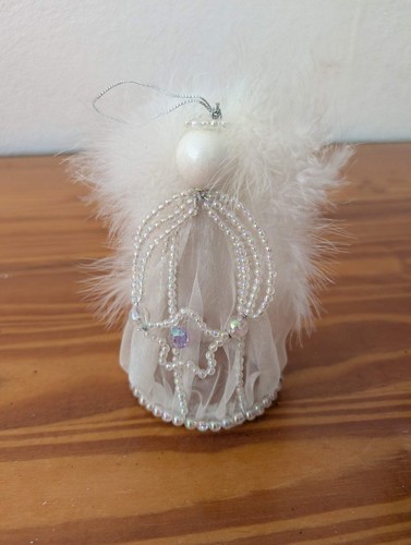Feather and Bead Angel from Unknown - Holiday Decor (Feathers, Beads, Tulle, Pla