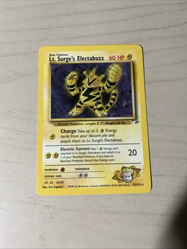 Pokémon Lt. Surge’s Electabuzz 27/132 Rare - Gym Heroes Unlimited Vintage NM/LP