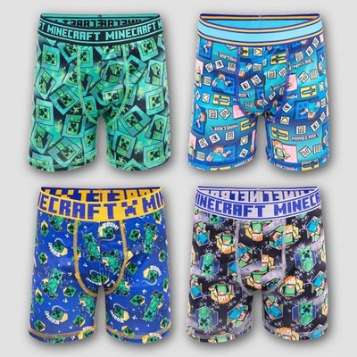 Boys' Minecraft 4pk Athletic Boxer Briefs - 6