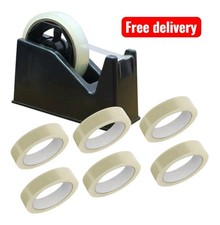 HEAVY DUTY LARGE DESK TAPE DISPENSER PLUS 6 X 60 METER TAPES  212