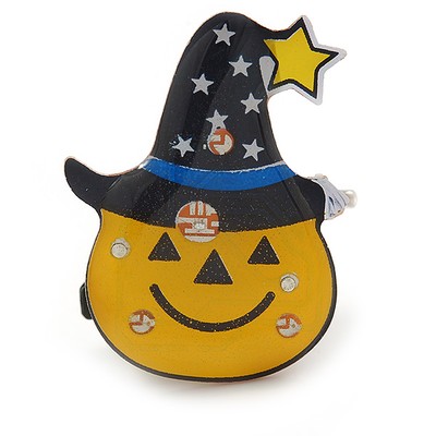 Halloween Kürbis Brosche / blinkende LED blaue und rote Lichter / 30 mm hoch