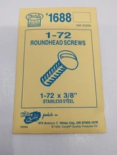 Kadee 1688 Multi Scale Stainless Steel Roundhead Screws 1-72 x 3/8" (Pack of 12)