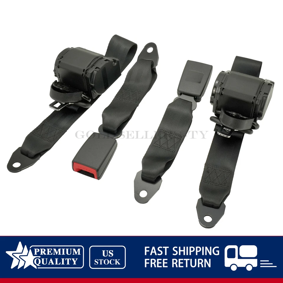 NEW 2 Set Universal 3 Point Retractable Seat Belts For 82-95 Jeep CJ YJ Wrangler Foto 3 de 4