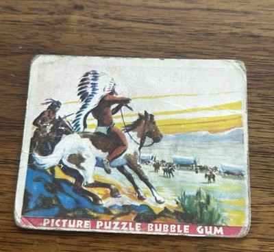 1933 Wild West Series R172 Puzzle Back A Wagon Train Attack #3