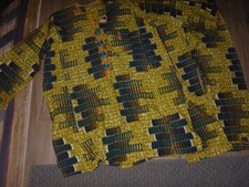 African Dashiki Shirt Pants Set Tunic Ethnic Hippie Boho Top Gold  Blue NEW