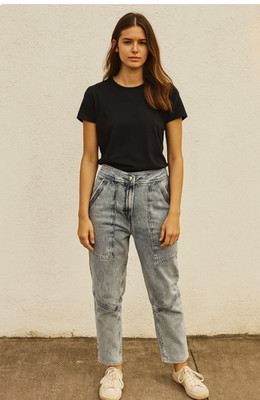 BA&SH Mame Boyfriend Acid Wash Jeans Ankle Length Womens 4