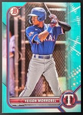2022 Bowman Draft Yeison Morrobel #BD-58 Aqua Parallel /199 Texas Rangers