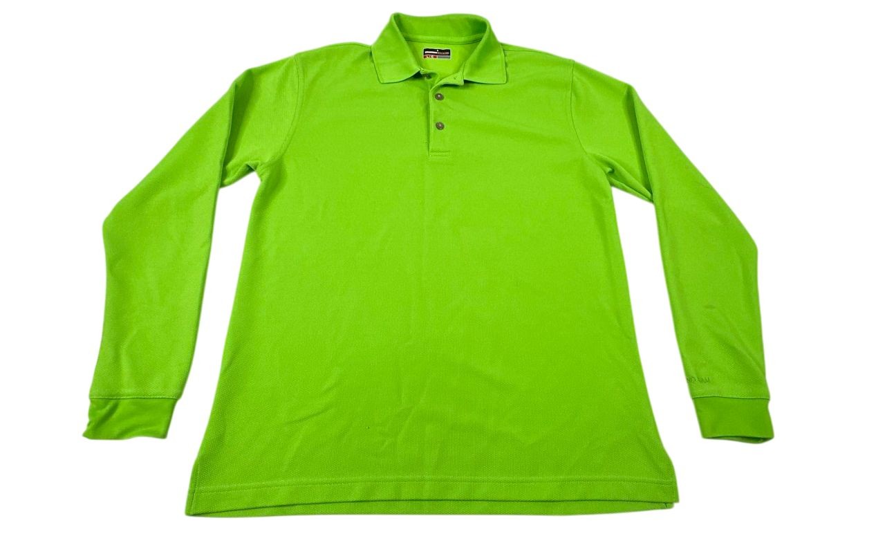 Grand Slam Green Long Sleeve Polo Shirt. Men's - Size L