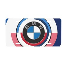 Bmw 12 X 6 In License Plate Stamped Metal Tag For Car Truck Black