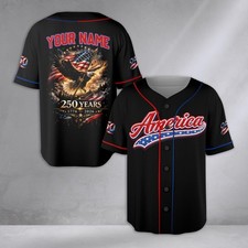 Custom 250 Years America 1776–2026 Baseball Jersey We The People Patriotic Eagle