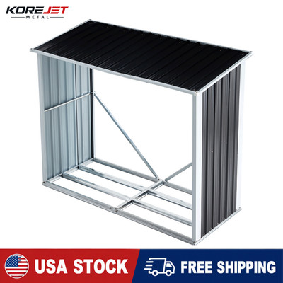 70.9''x30.7'' Outdoor Firewood Rack Log Holder Storage Shed with Roof for Backyard