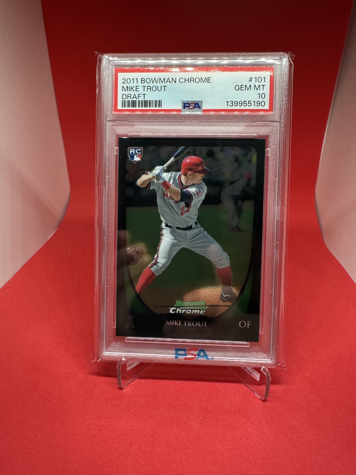 🔥Mike Trout 2011 Bowman Draft Chrome Rookie Card RC Angels #101 PSA Gem Mint 10