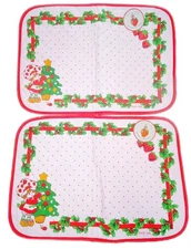 2 Strawberry Shortcake Holiday Placemats Quilted Vtg 1981 American Greetings