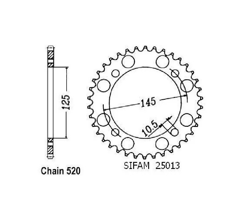 Couronne acier Yamaha XT 600 et XTZ 660 à 49 dents pour une endurance maximale