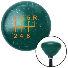 Orange Shift Pattern 26n Green Retro Metal Flake Shift Knob W M16x1.5 Insert