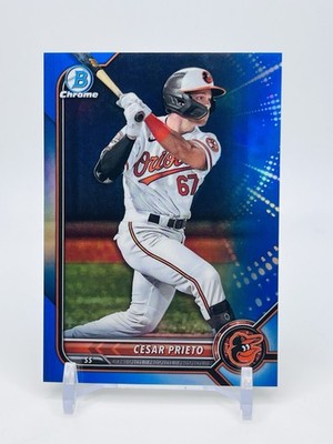 2022 Bowman Draft - Chrome Cesar Prieto #BDC-133 Blue Refractor /150 (RC)