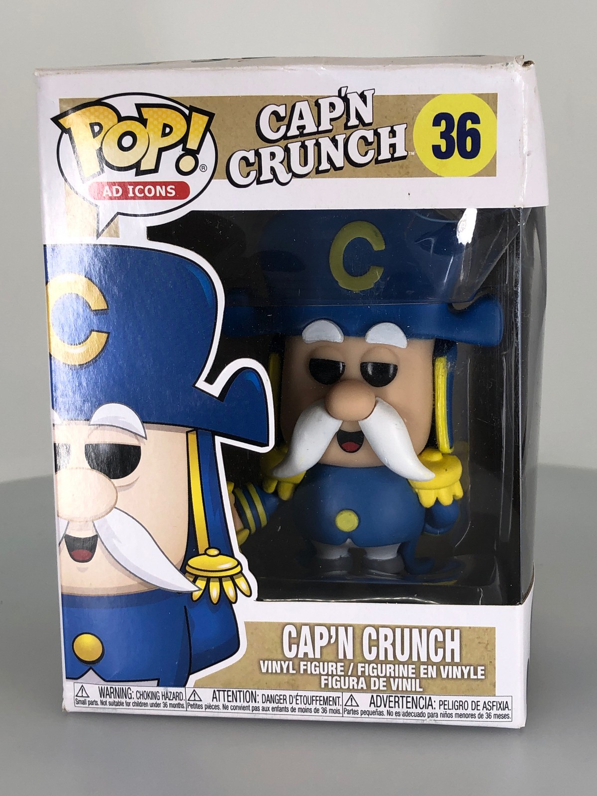 Funko Pop! Figura Vinilo Ad Icons Cereales Cap'N Crunch Con Espada #36 Dañada