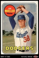 1969 Topps #444 Joe Moeller Yellow Name Dodgers COMMON VARIATION 4 - VG/EX