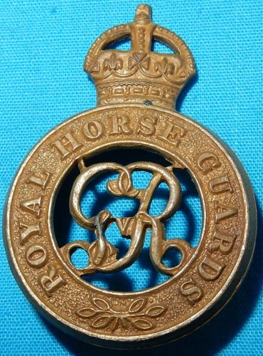 WW1 ERA THE ROYAL HORSE GUARDS REGIMENT (GEORGE V) BRITISH MILITARY CAP BADGE