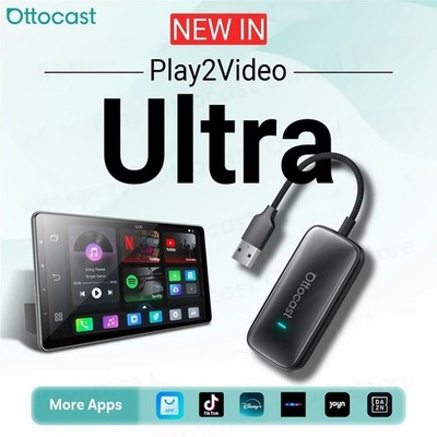 OTTOCAST Play2Video Ultra 4+32 GB 10+ APP YouTube Wireless CarPlay Android Auto