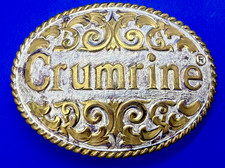 Crumrine Company Promo Heavy Silver Plate On Jewelers Bronze Western Belt Buckle