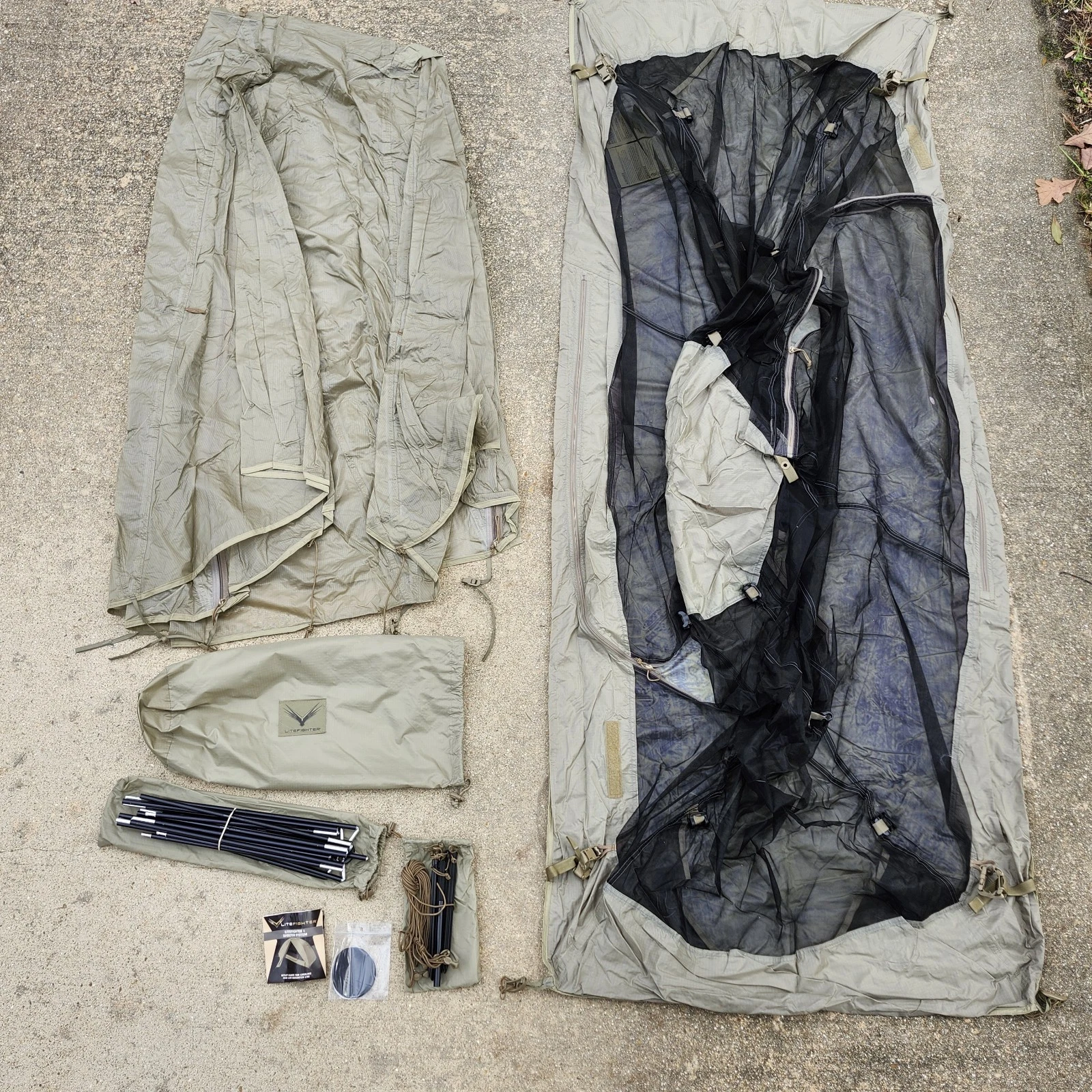 USGI LiteFighter 1 Military Combat Field Tent USA Coyote Tan One Person Camping