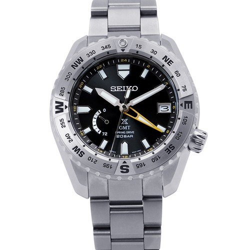 SEIKO Prospex GMT Spring Drive 44.8mm TI Black Dial SBDB029