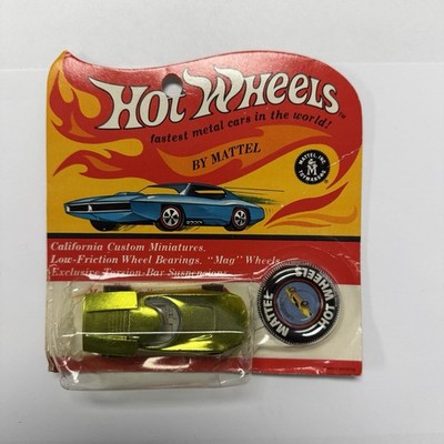 1968 Hot Wheels Redline TurboFire Spectraflame Yellow Green Carded