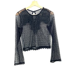 Whimsigoth mesh sheer lace top dark romantic goth witchy grunge emo feminine S