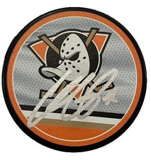 Ville Husso Ananheim Ducks Signed Autographed Reverse Retro Logo Puck