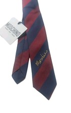Moschino KIDS Young Boy Blue Burgundy Stripe Tie NWT Smart Wedding 36'
