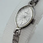 VTG Seiko Hand Winding Mechanical Watch 11-7040 Women White Gold Plated 7.75"