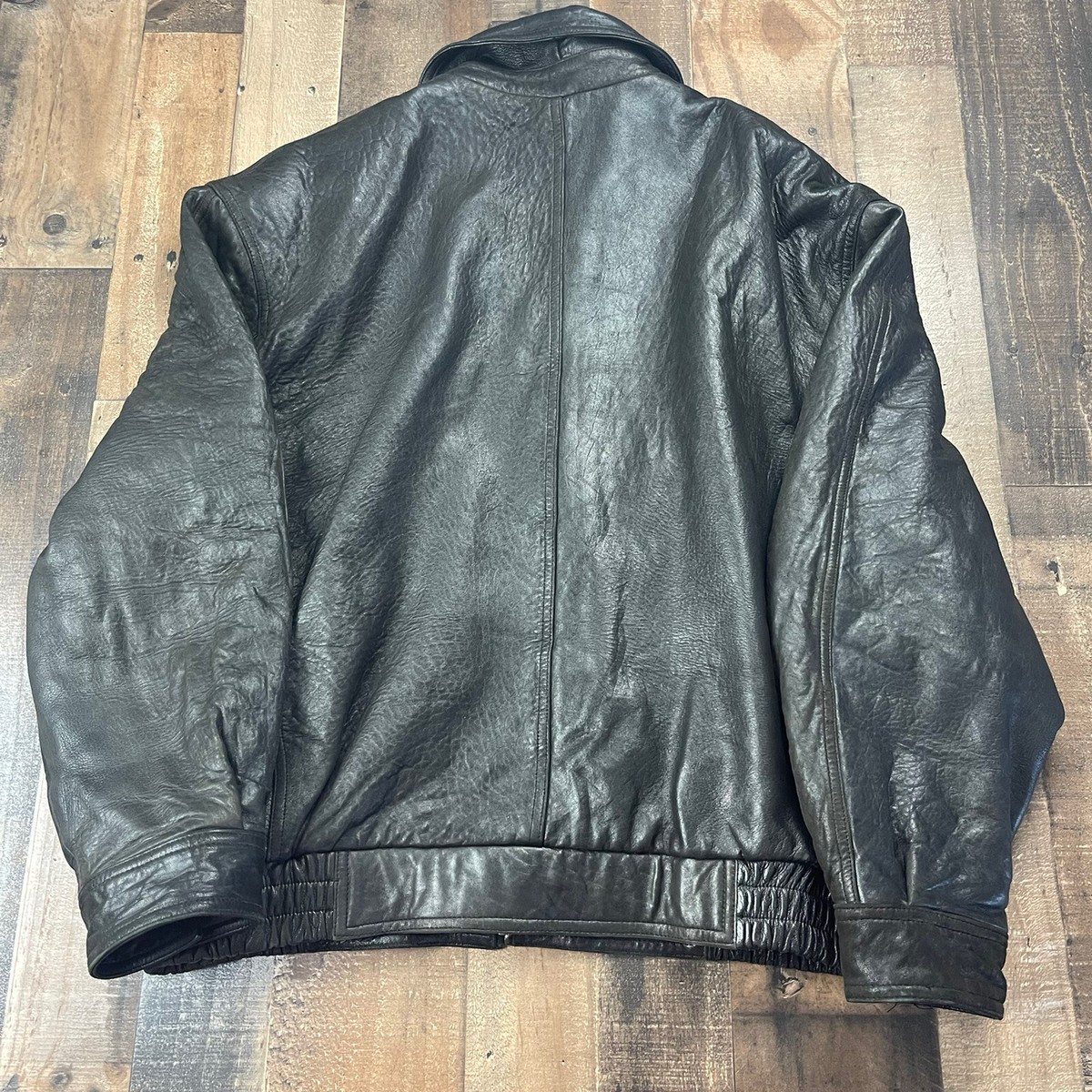 Roundtree Yorke Lambskin Leather Jacket Size XL Black Soft Leather