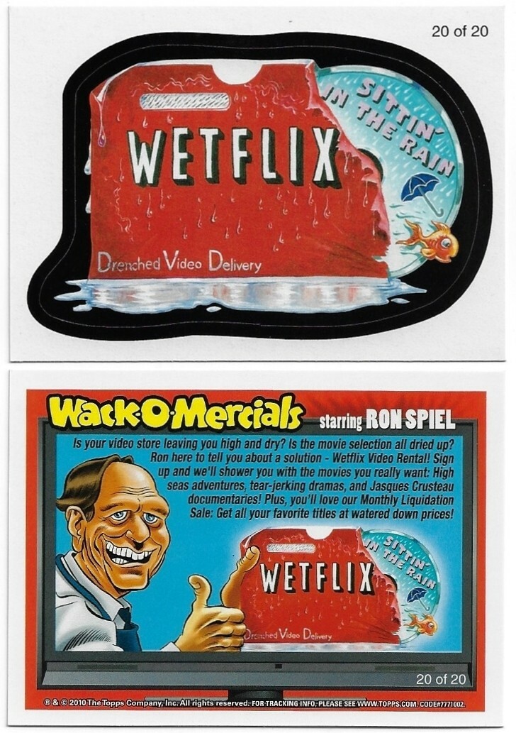 2010 TOPPS WACKY PACKAGES SERIES 7 WACK-O-MERCIALS WETFLIX CARD 20