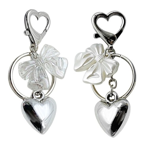 Stylish Heart Bowknot Pendant Keychain Charm Bag Decoration Keyrings Accessory - 第 1/10 張圖片