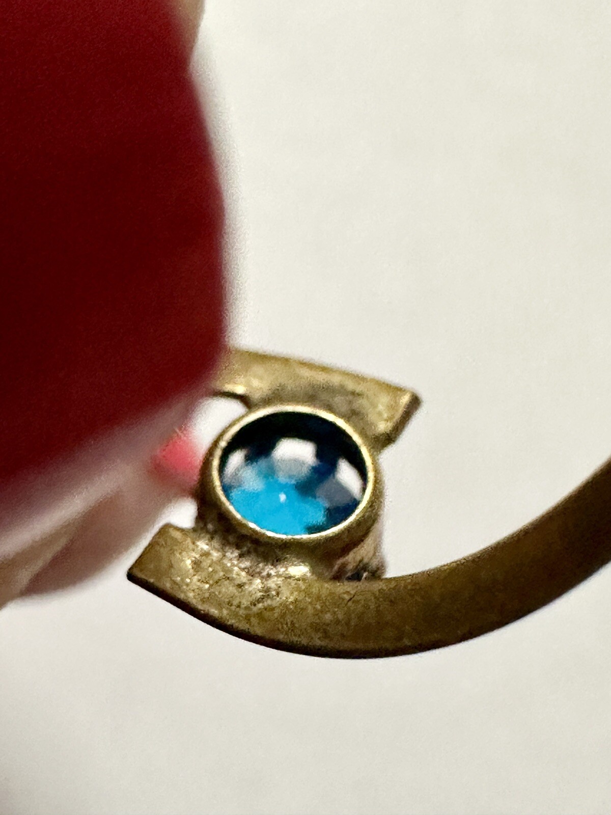 Antique Untested Blue Stone Solitaire Ring - image 8