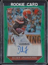 DUKE JOHNSON JR. 2015 PANINI PRIZM GREEN PRIZMS REFRACTOR AUTO RC #D 23/50