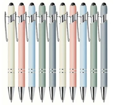 10pcs Metal Stylus Ballpoint Pens - Retractable, Smooth Writing, Anti-Slip Grip