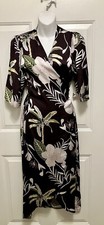 Lobo Rosa Women’s Anthropologie Black Floral Wrap Dress Size Small