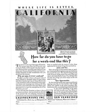 Vintage California Tourism Print Ad Yosemite ...