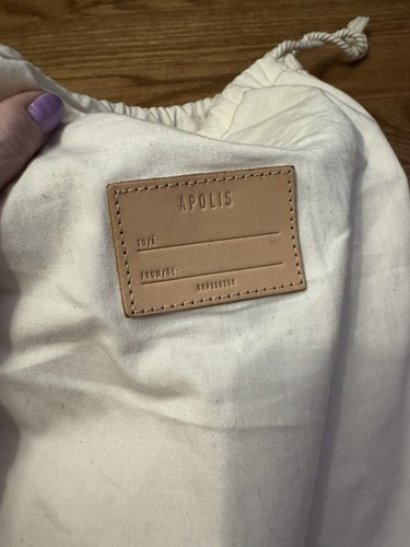 Apolis Petite Market Bag Natural, Custom Text- Disney Theme, Leather Handles - Picture 9 of 9