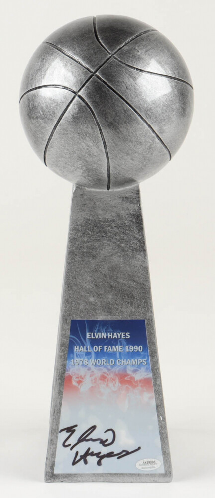 Elvin Hayes Autographed Signed Chicago Bulls Los Angeles Lakers Detroit Pistons Hall of Fame 14 Basketball Championship Trophy (Schwartz) 