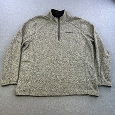 Eddie Bauer Sweater Mens XL Gray Long Sleeve 1/4 Zip High Neck Fleece Pullover